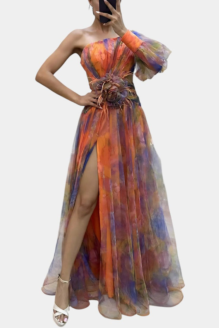 Amelie Vestido Maxi Asimétrico de Un Hombro
