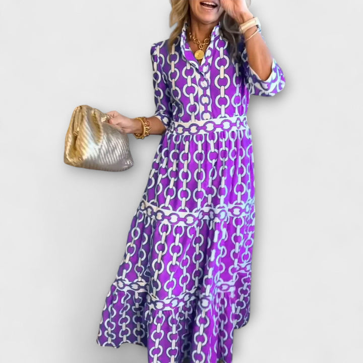 Sofia | Vestido midi con estampado de cadenas