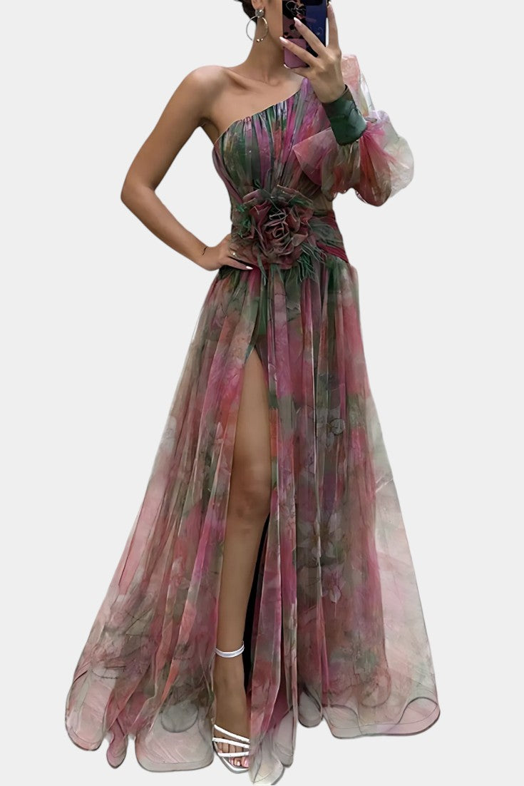 Amelie Vestido Maxi Asimétrico de Un Hombro
