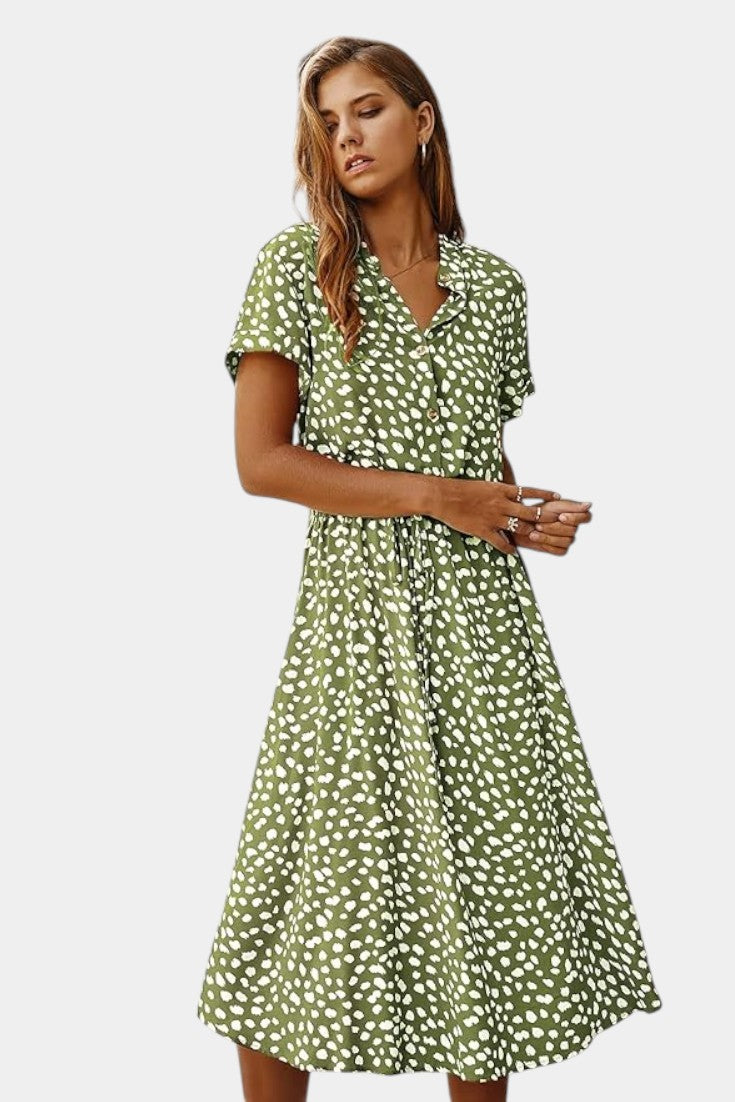 Rovena Vestido Midi de Lunares