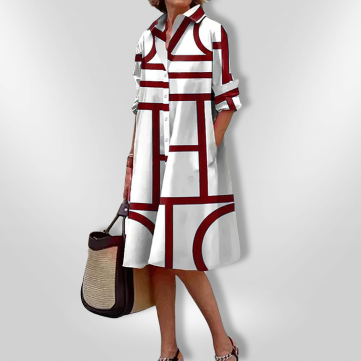 Alma | Vestido midi con estampado geométrico