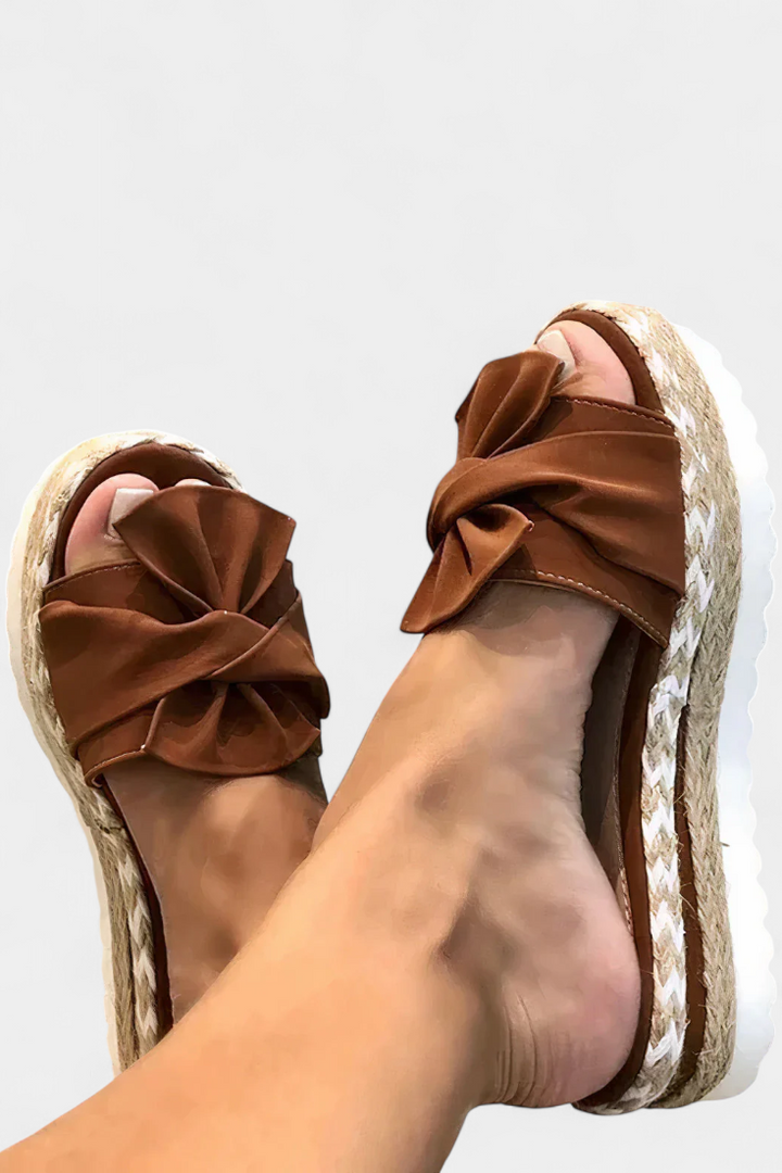 Cveta Sandalias de Plataforma con Lazo