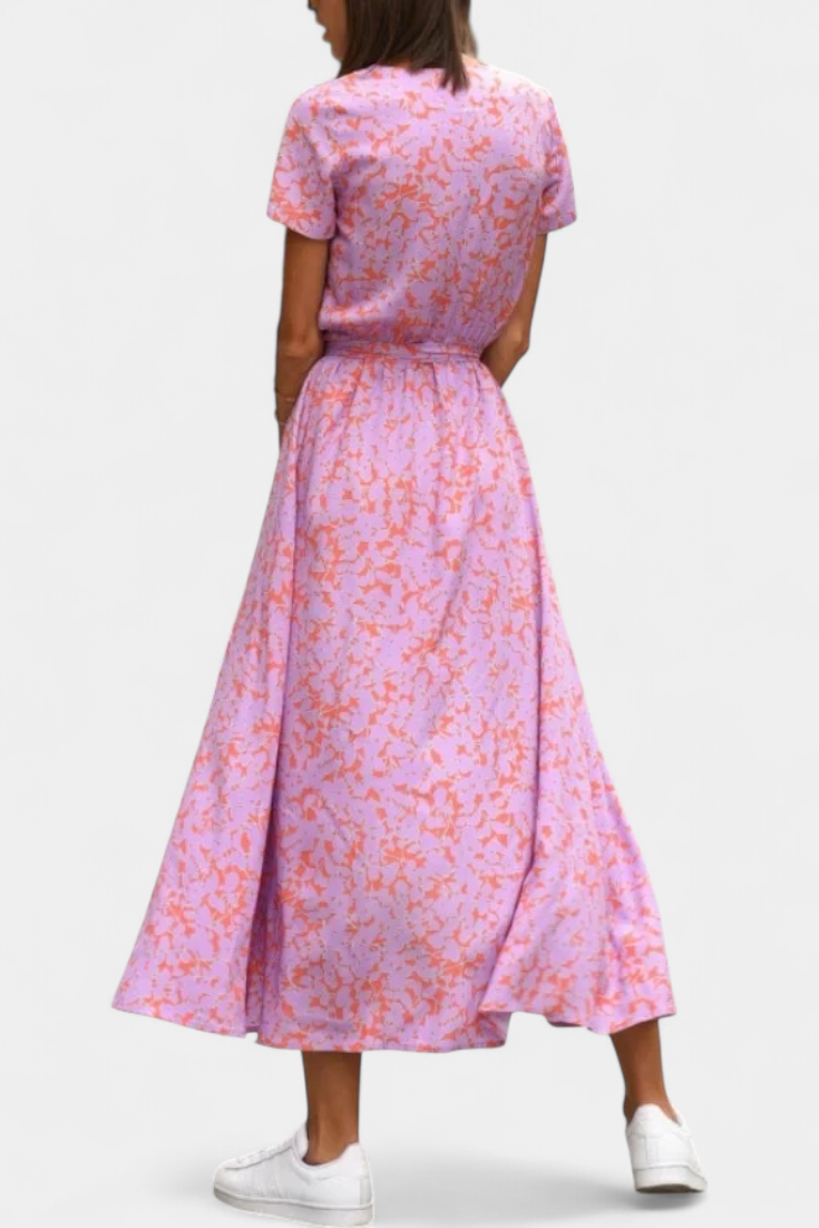 Lilith Vestido Cruzado de Verano con Estampado Elegante
