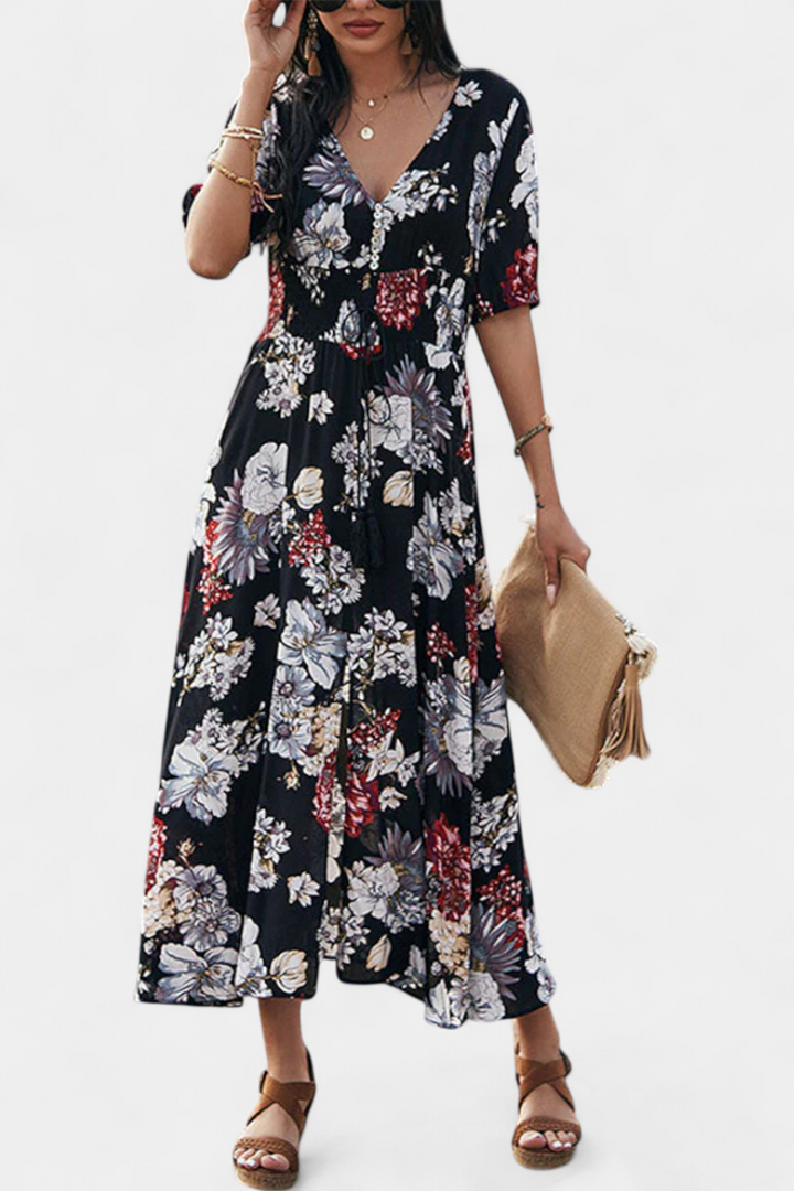 Bonnie Vestido de Verano con Estampado Floral y Silueta Definida