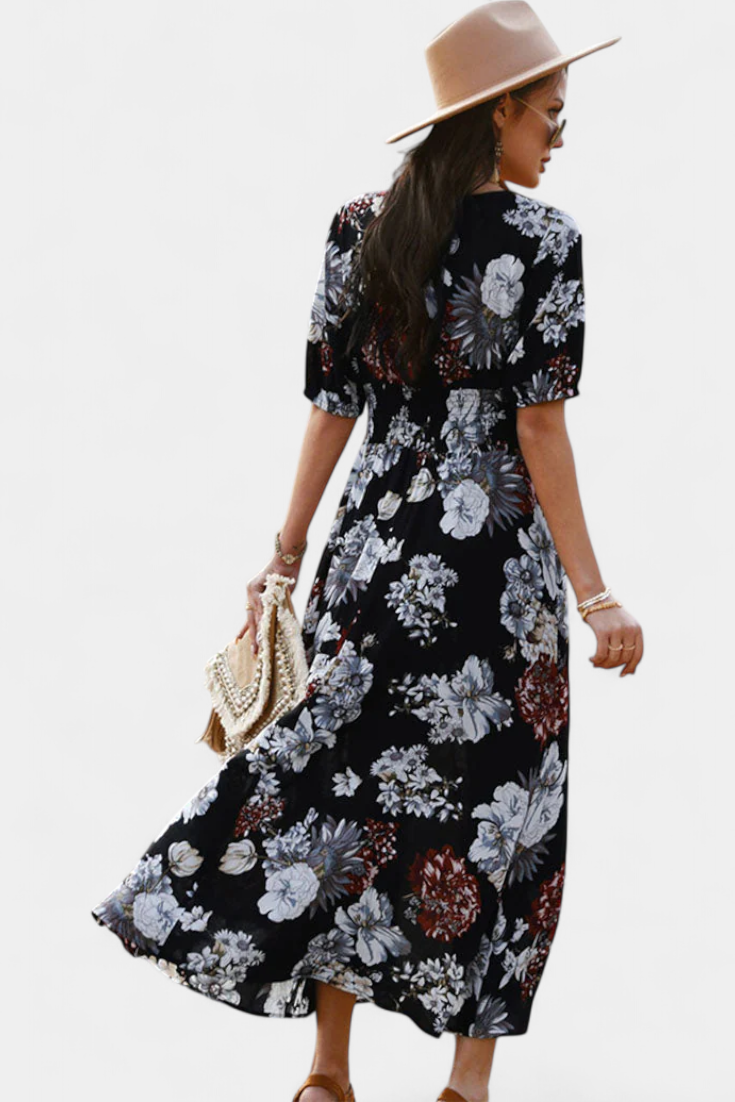 Bonnie Vestido de Verano con Estampado Floral y Silueta Definida