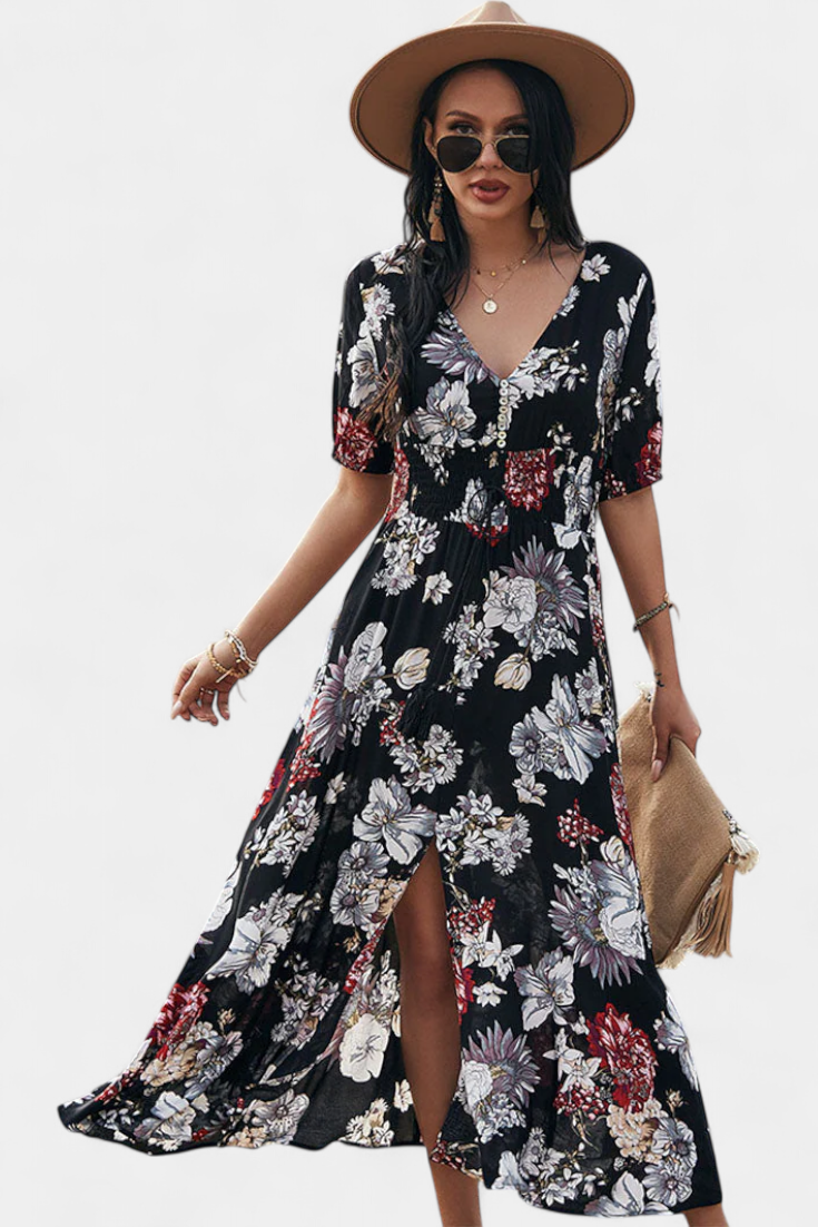 Bonnie Vestido de Verano con Estampado Floral y Silueta Definida