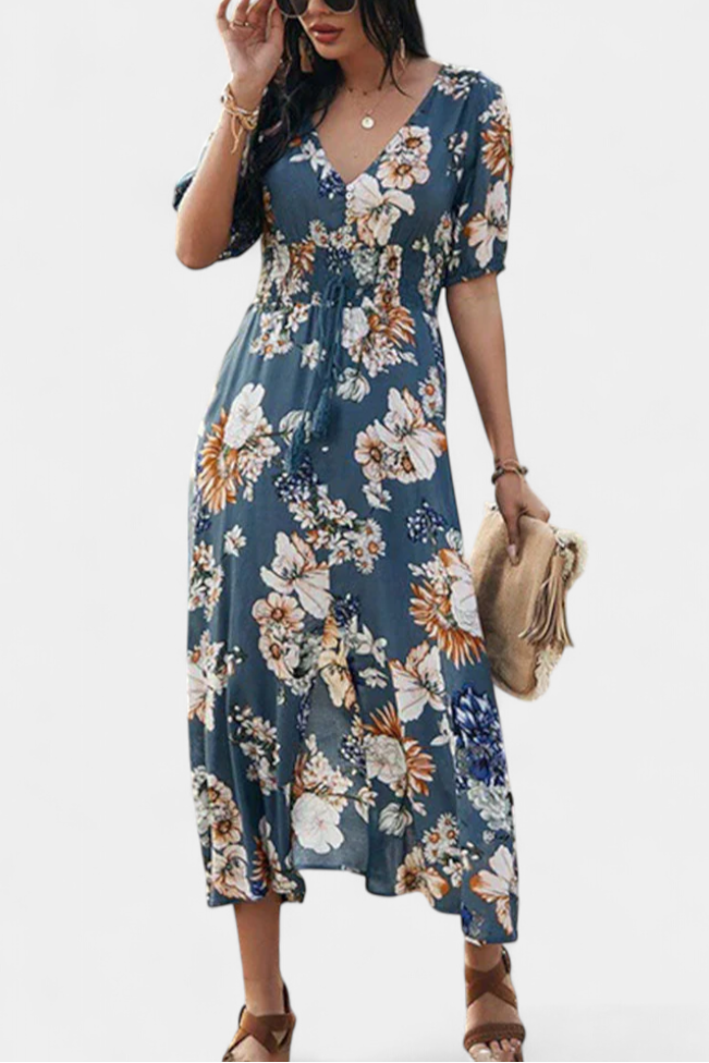Bonnie Vestido de Verano con Estampado Floral y Silueta Definida