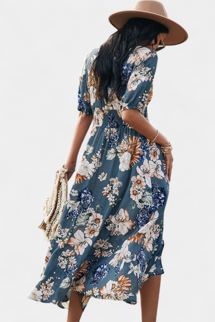 Bonnie Vestido de Verano con Estampado Floral y Silueta Definida