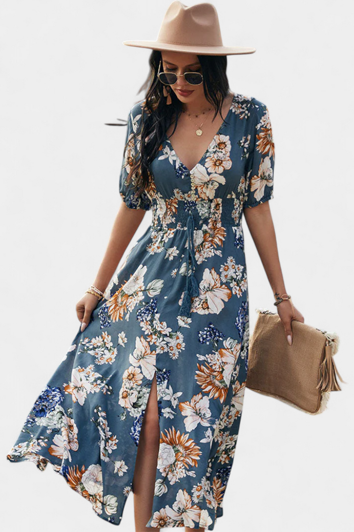 Bonnie Vestido de Verano con Estampado Floral y Silueta Definida