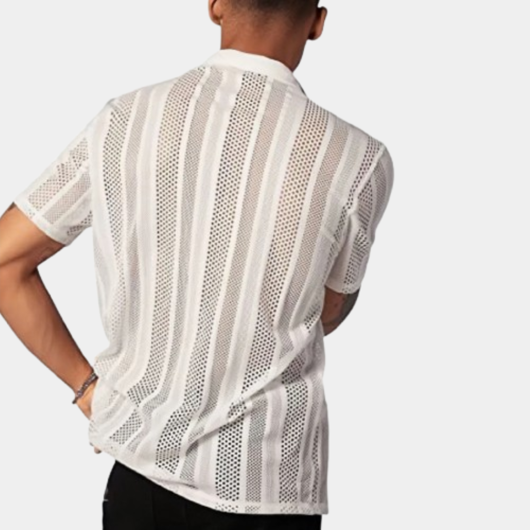 Alvaro | Camisa de punto de manga corta con botones