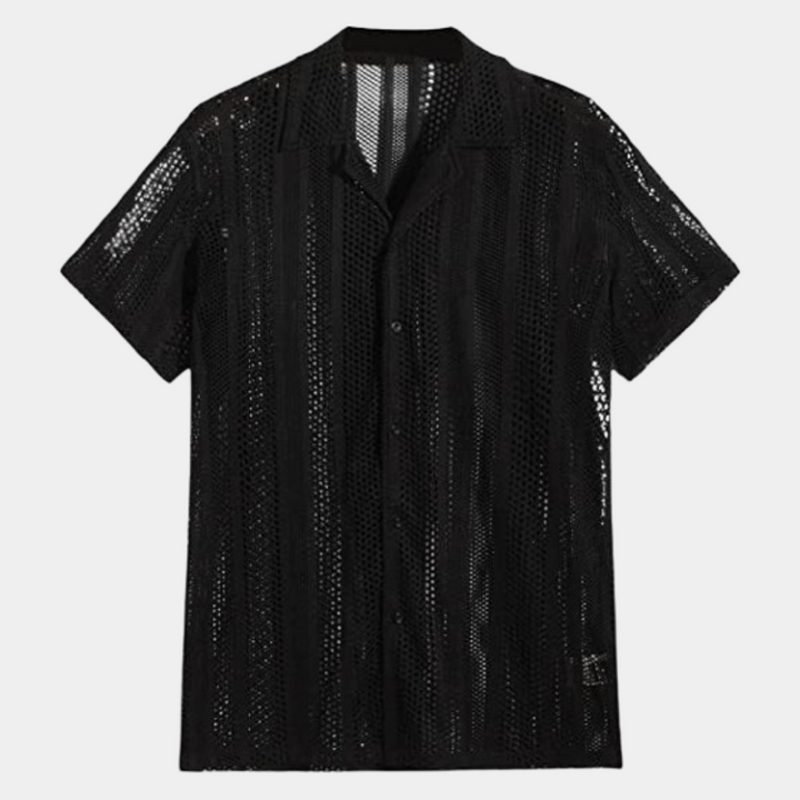 Alvaro | Camisa de punto de manga corta con botones