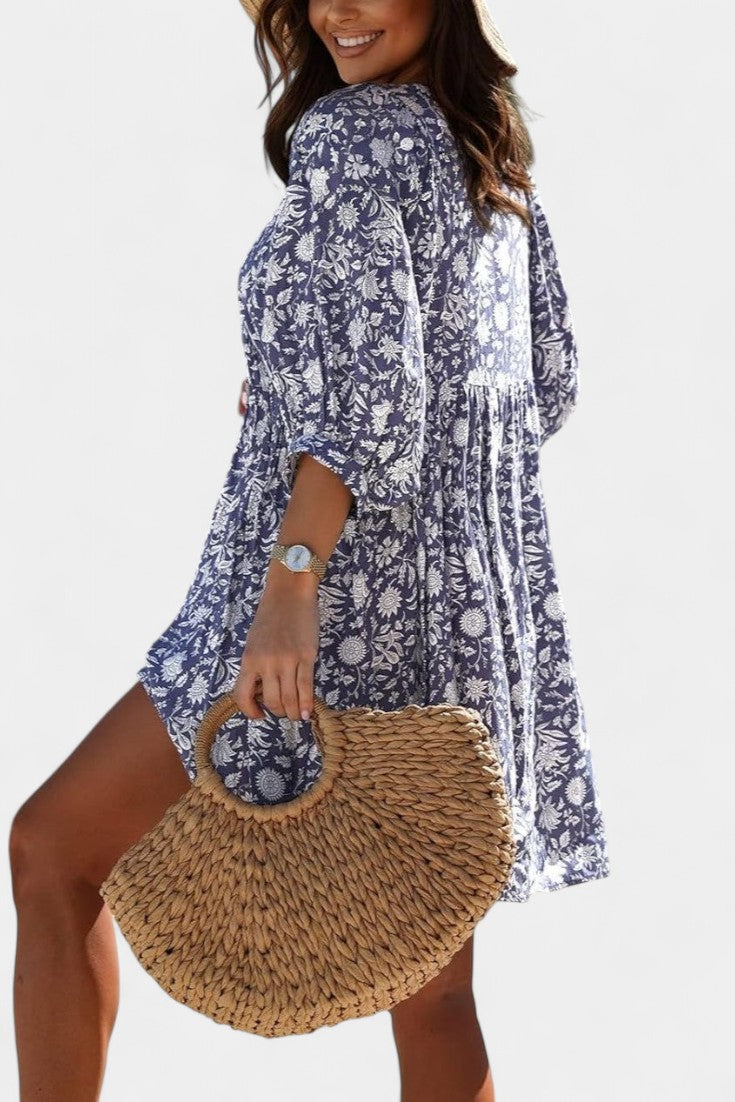 Daniela Vestido Mini Boho Floral