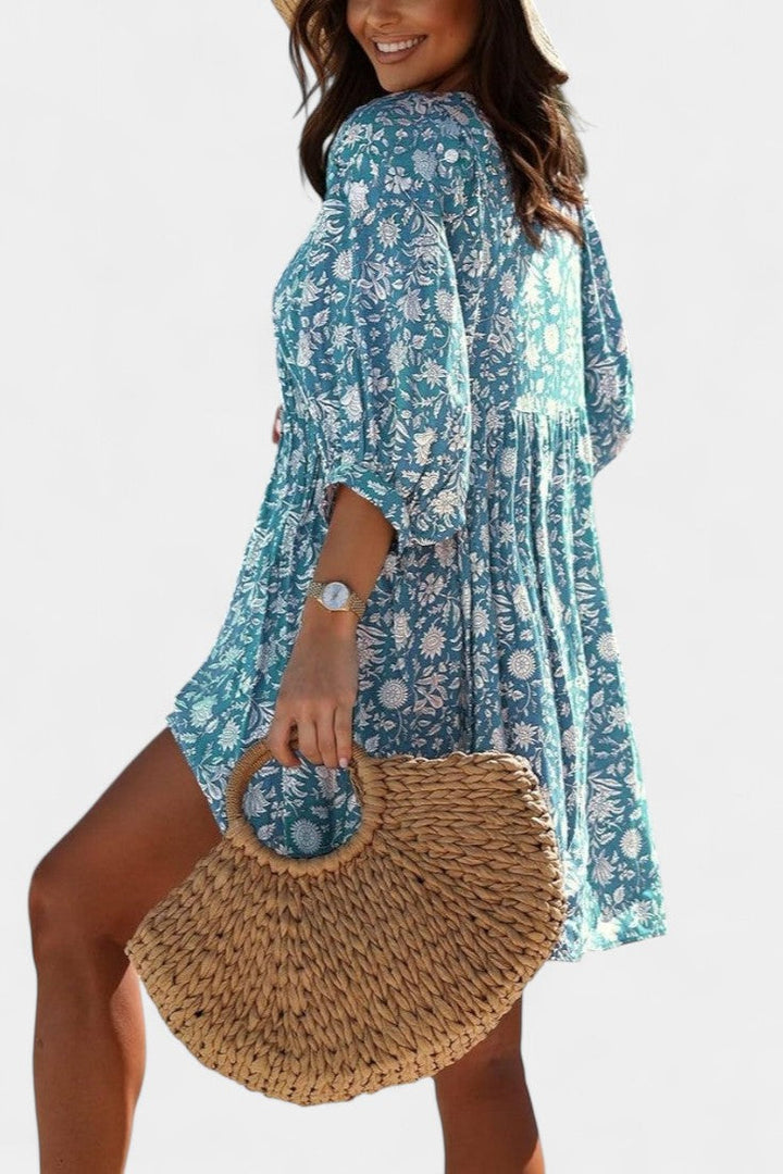 Daniela Vestido Mini Boho Floral
