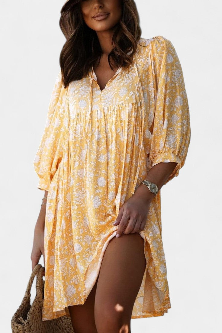 Daniela Vestido Mini Boho Floral