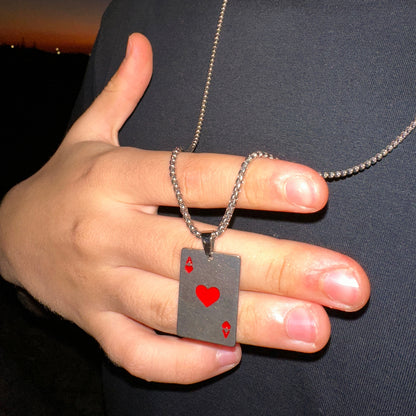 Poker Card Pendant - Red