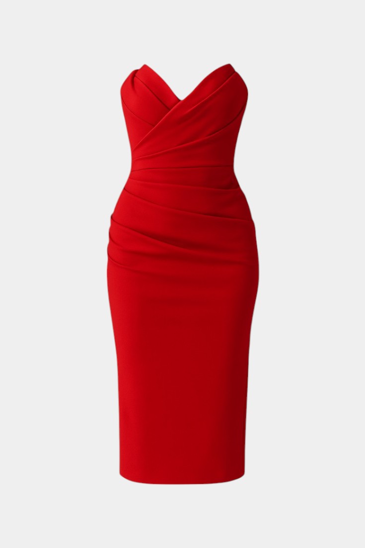 Iveta Vestido Sin Tirantes y Sin Espalda