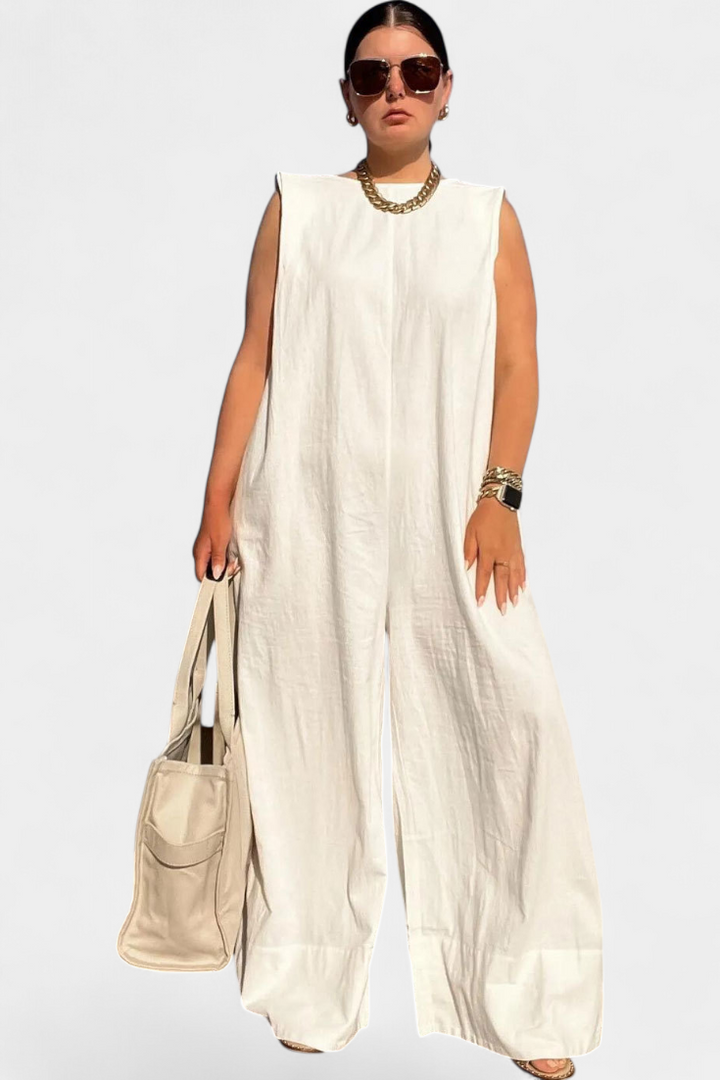Airla Mono Oversize sin Mangas de Pierna Ancha
