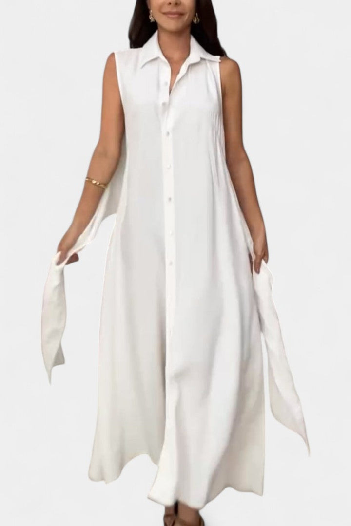 Meryl Vestido Camisero con Botones y Lazo Ajustable