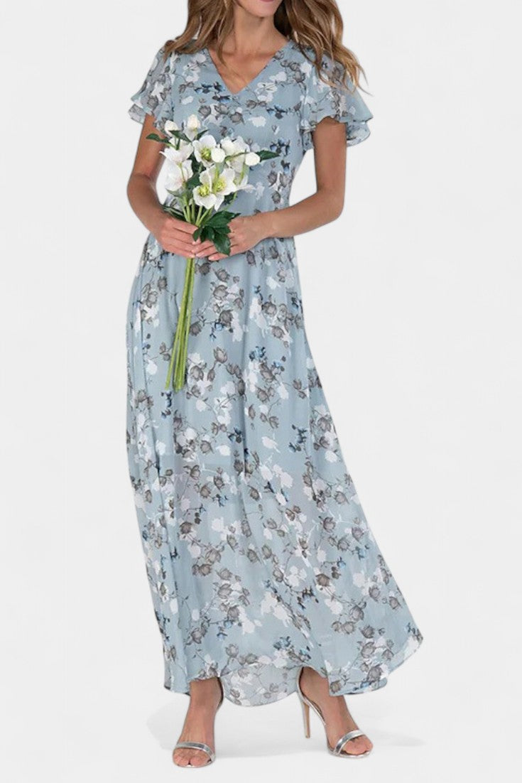 Amara Vestido Maxi Floral con Escote en V