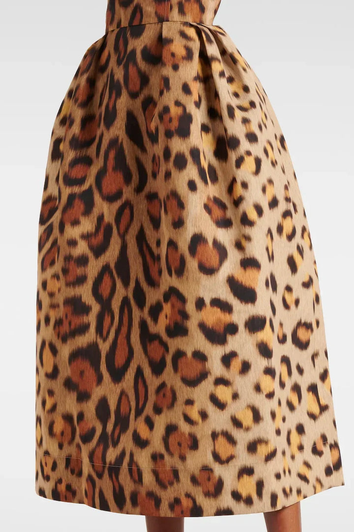Tiana Vestido Midi Bustier Leopardo