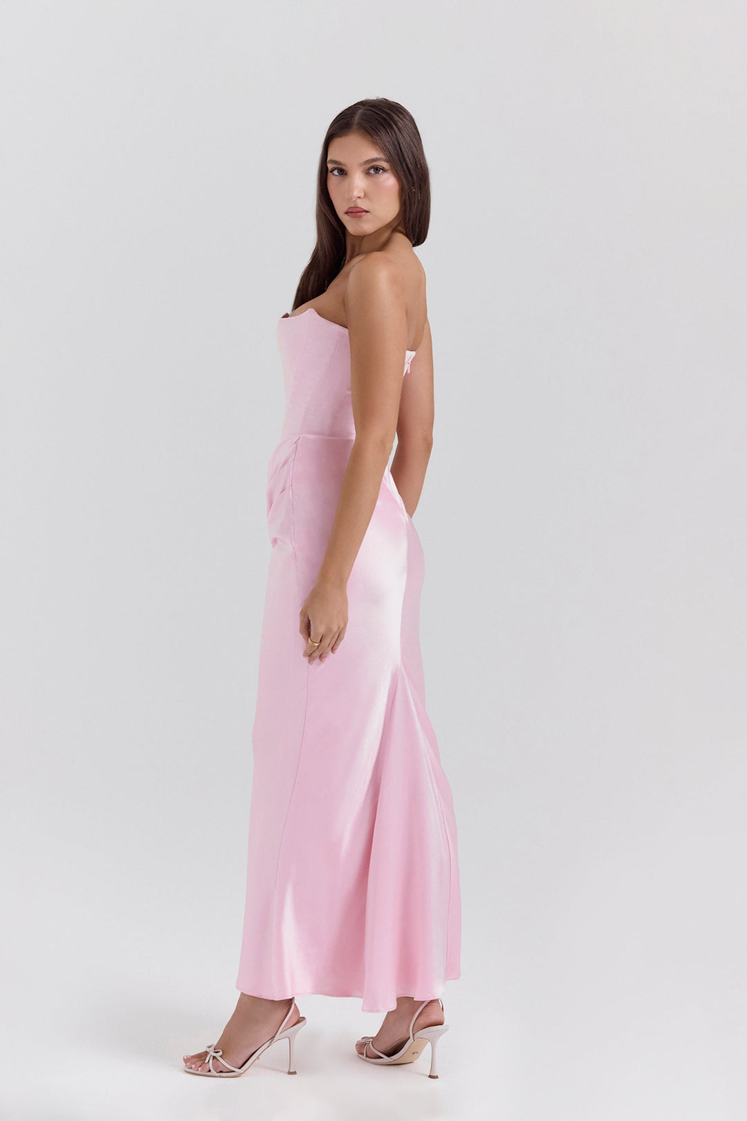 Emily Vestido Maxi Drapado Sin Tirantes
