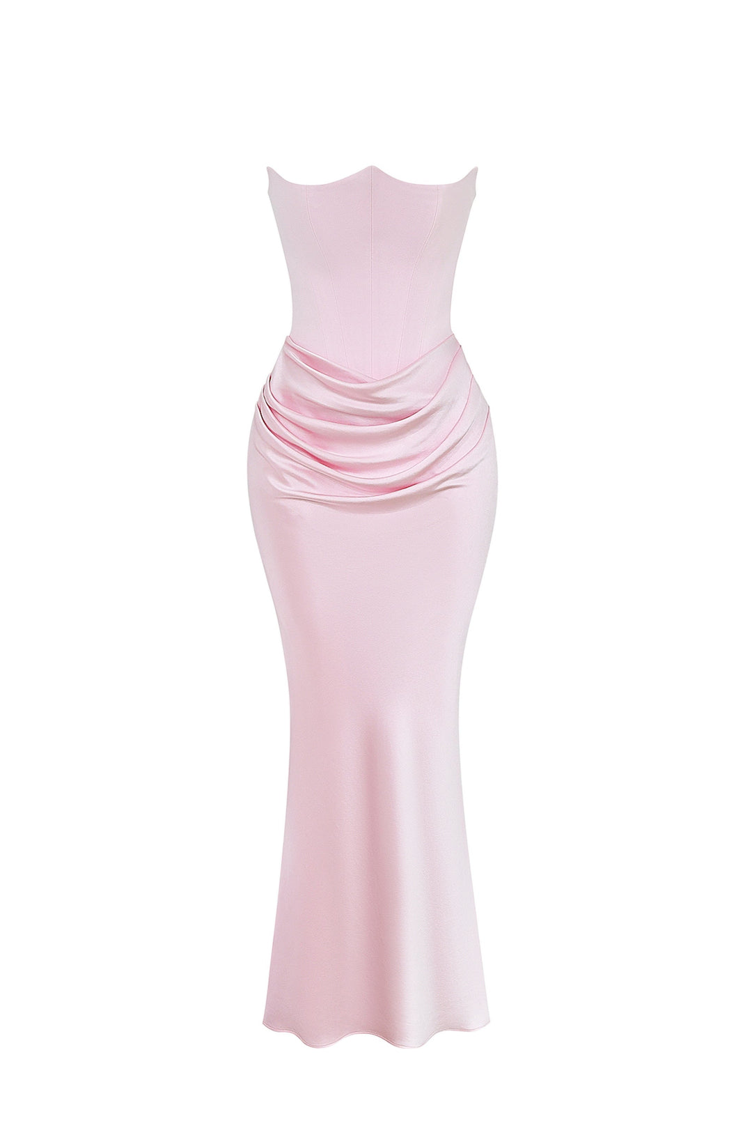 Emily Vestido Maxi Drapado Sin Tirantes