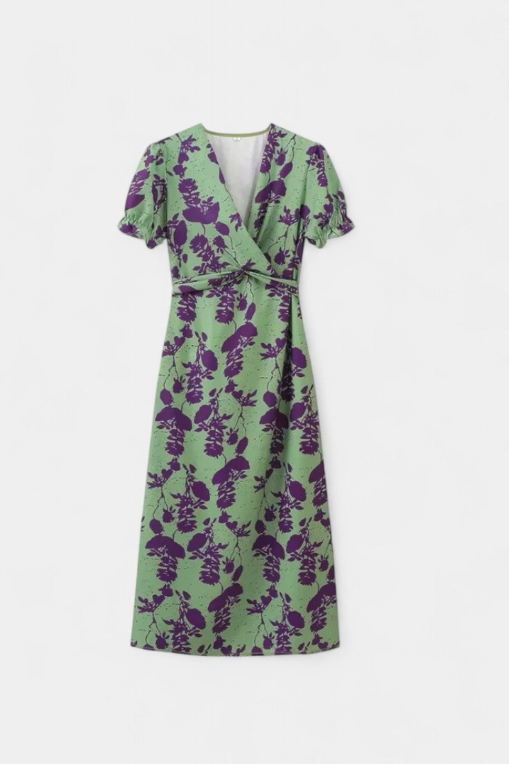 Elara Vestido de Elegancia Floral Anudada