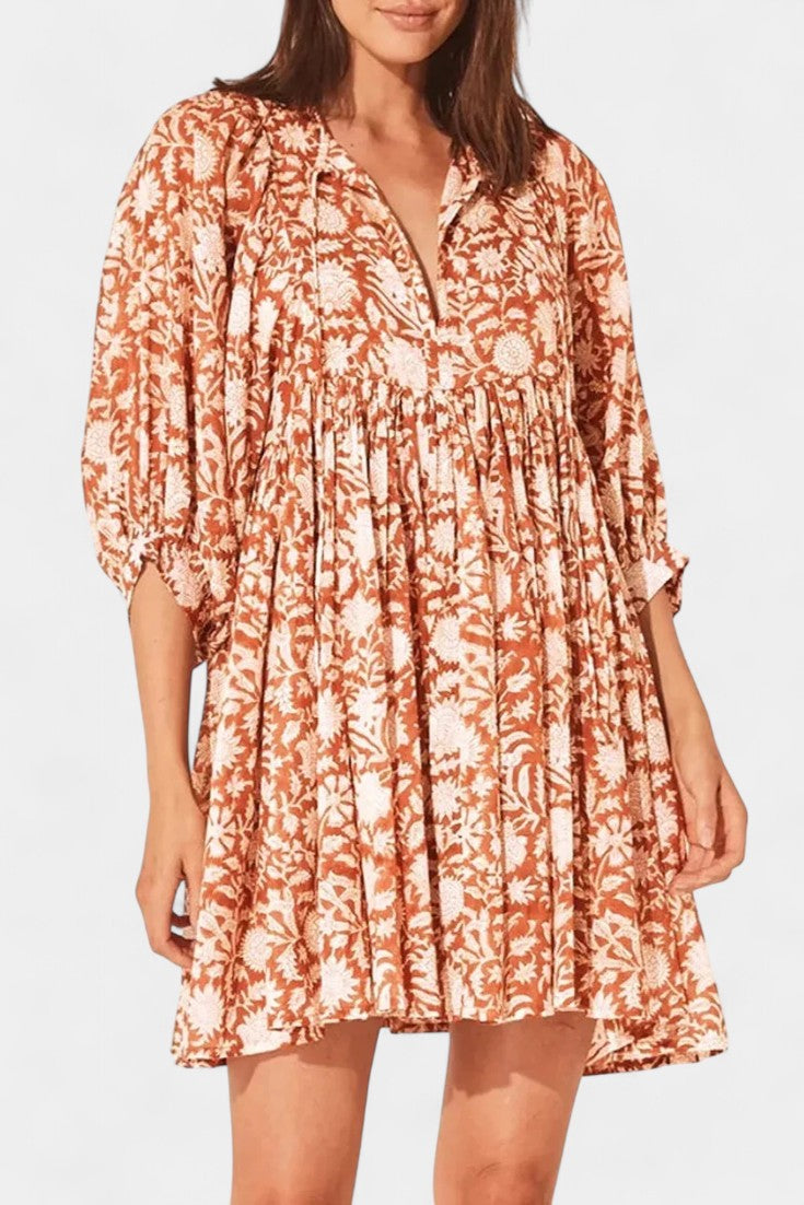 Daniela Vestido Mini Boho Floral