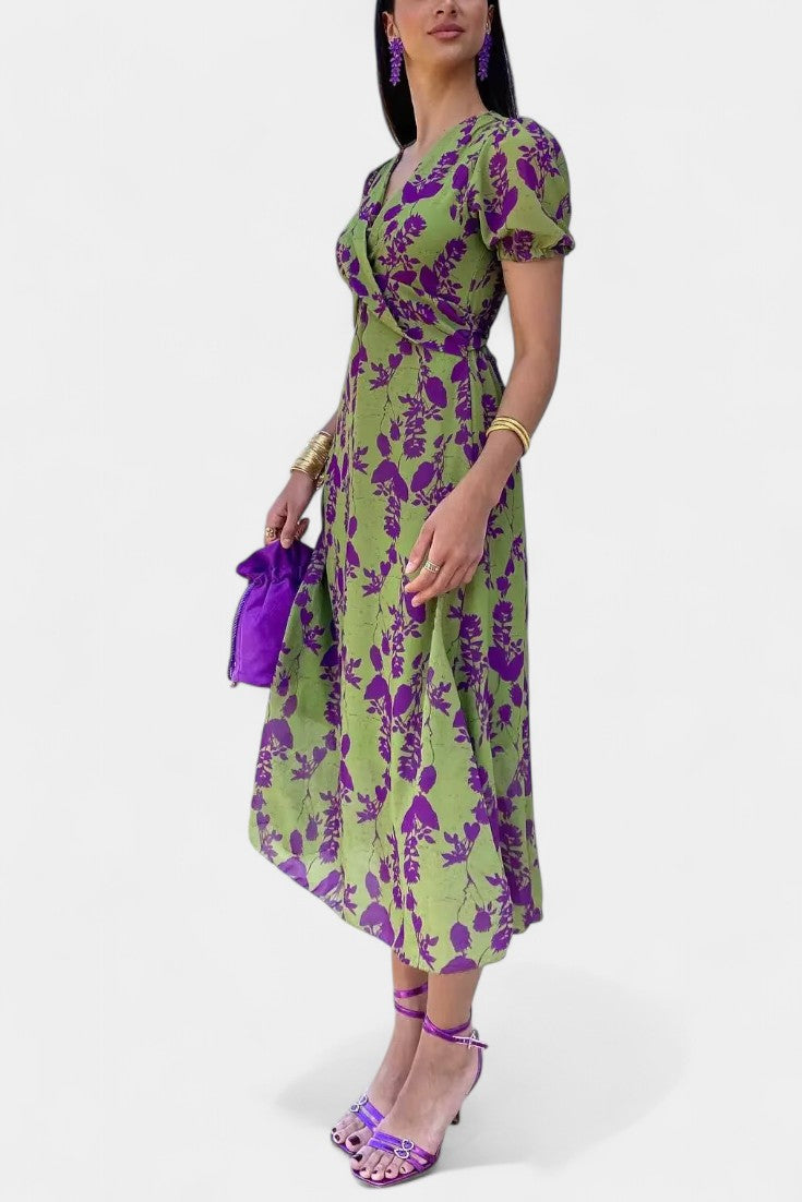 Elara Vestido de Elegancia Floral Anudada