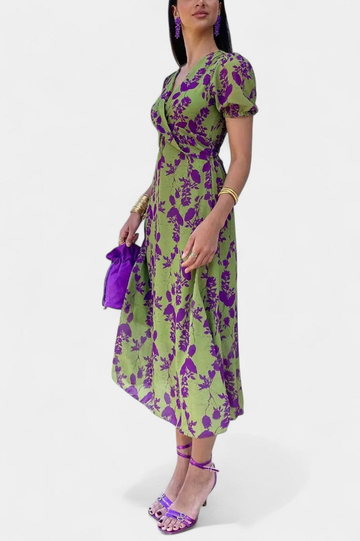 Elara Vestido de Elegancia Floral Anudada