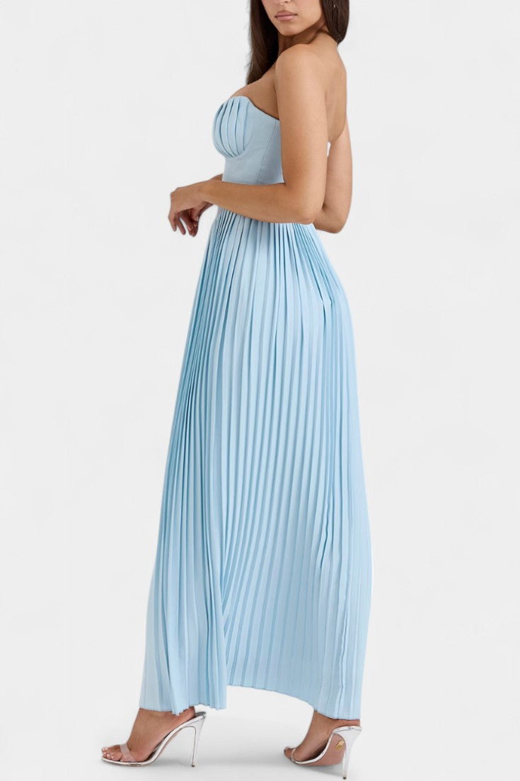 Seraphina Vestido Bustier Plisado Sin Tirantes