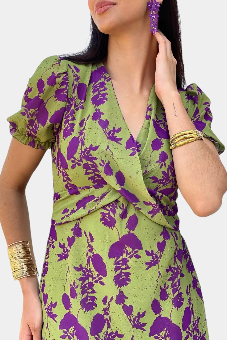 Elara Vestido de Elegancia Floral Anudada
