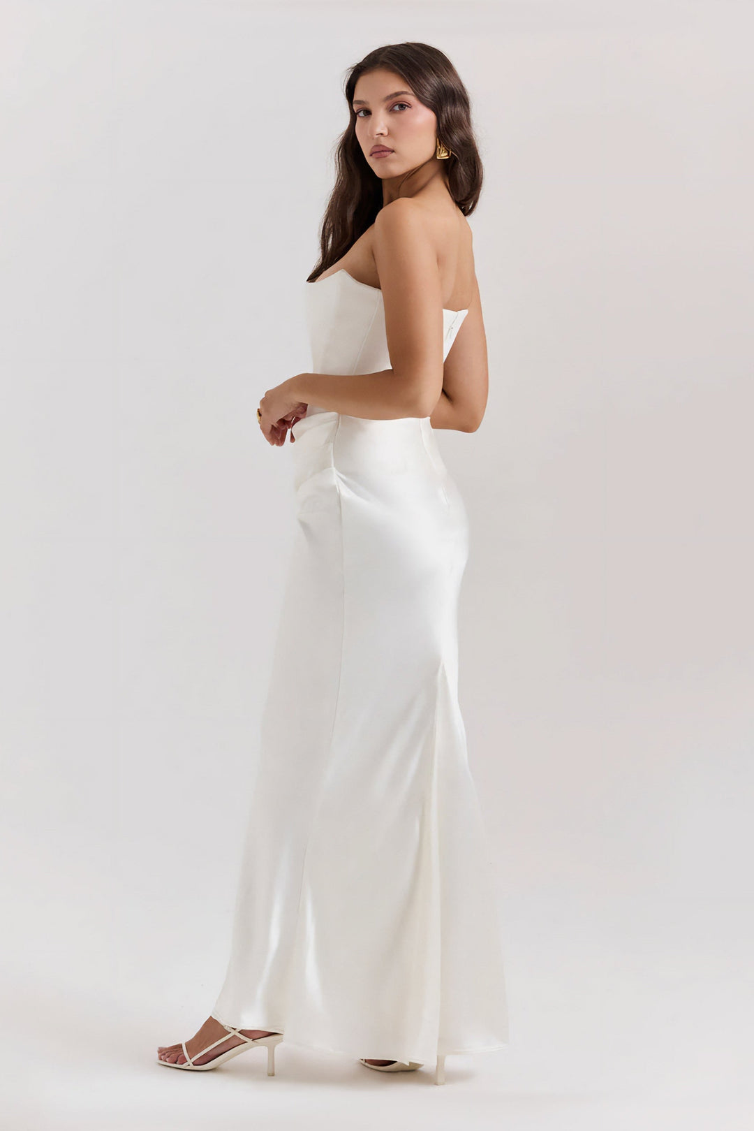 Emily Vestido Maxi Drapado Sin Tirantes