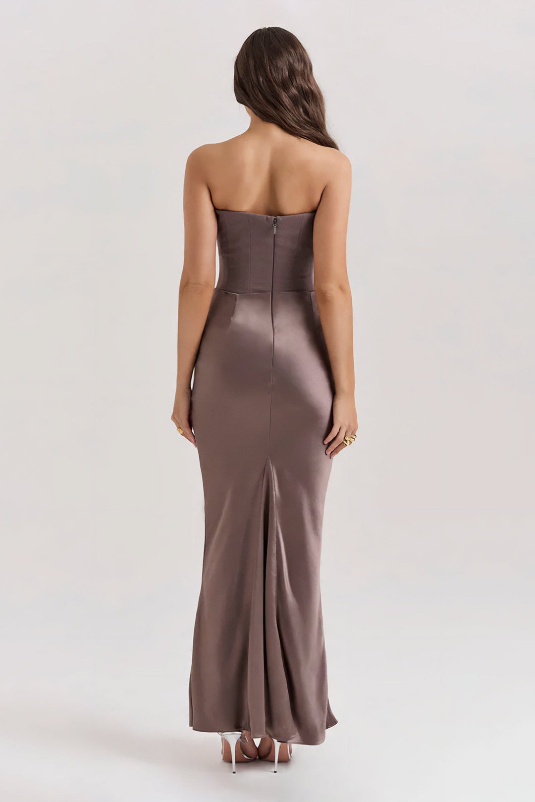 Emily Vestido Maxi Drapado Sin Tirantes