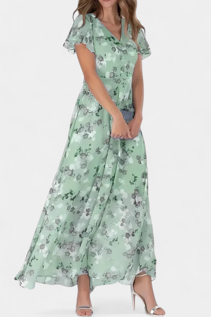 Amara Vestido Maxi Floral con Escote en V