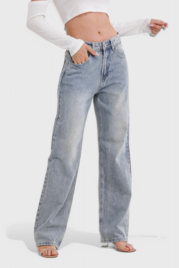 Roxy Jeans Vintage Desgastados de Cintura Alta