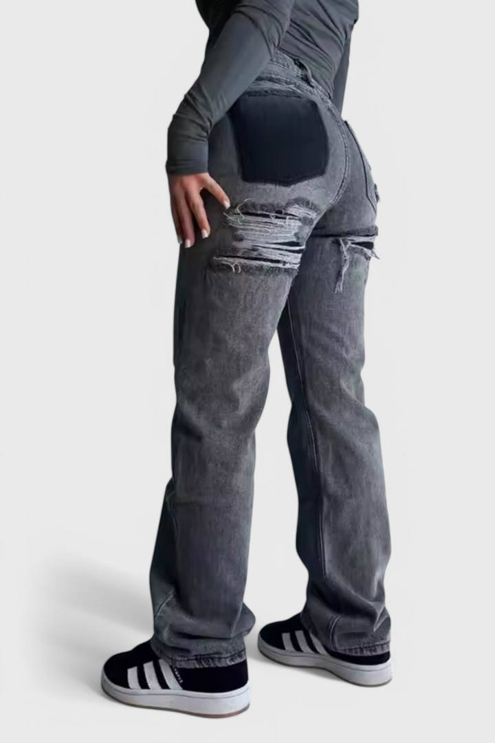 Roxy Jeans Vintage Desgastados de Cintura Alta