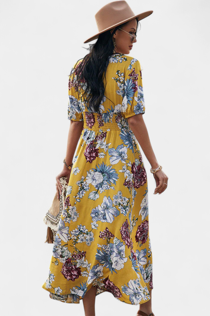 Bonnie Vestido de Verano con Estampado Floral y Silueta Definida