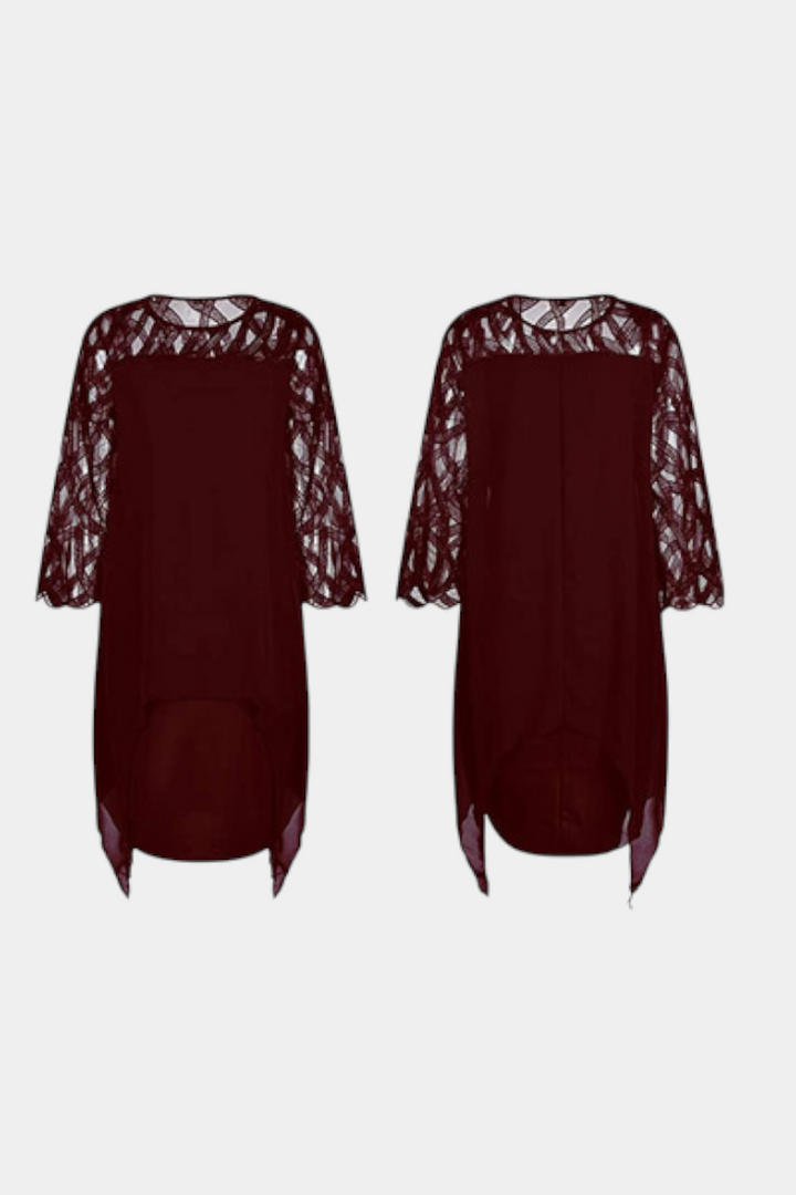 Yana Vestido Talla Grande con Mangas de Encaje