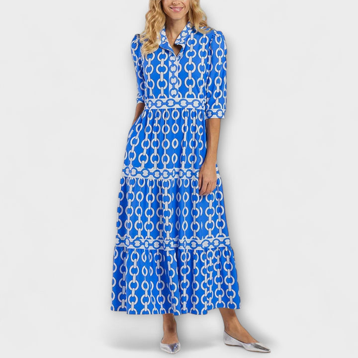 Sofia | Vestido midi con estampado de cadenas