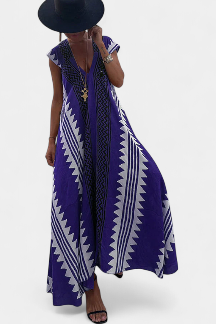 Dakota Vestido Maxi Bohemio con Motivo Geométrico