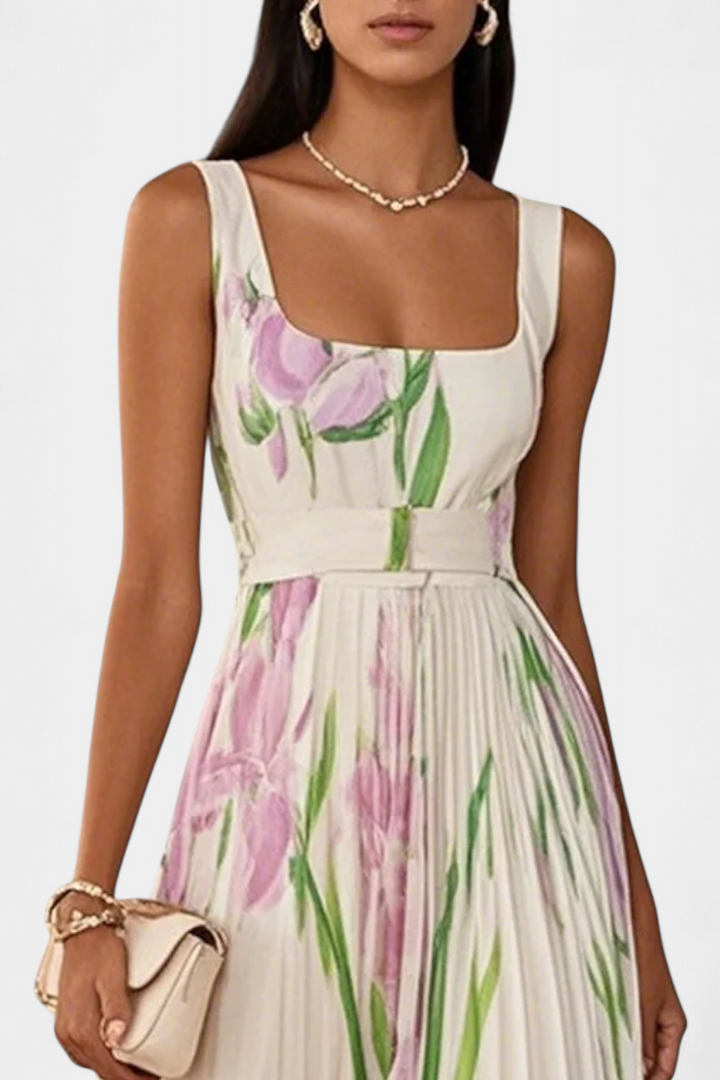 Calanthe Vestido Floral Plisado