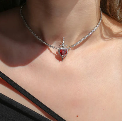 Heart And Sword Necklace