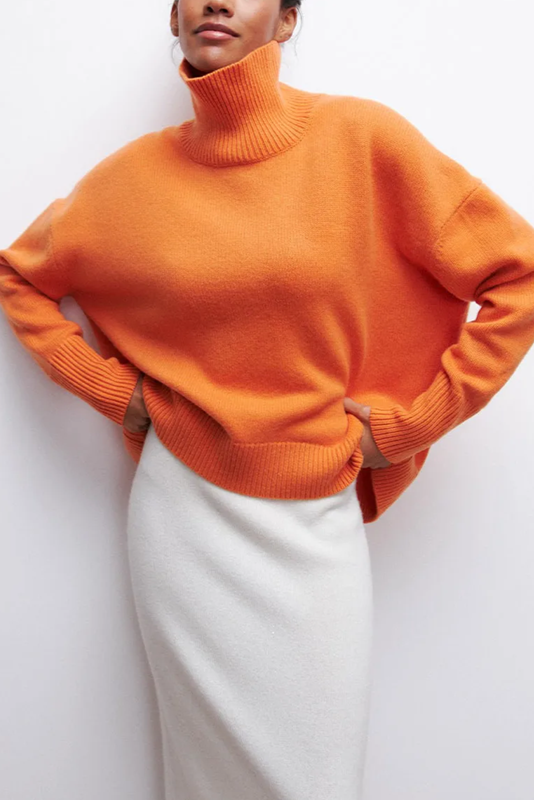Sophie Jersey Oversized de Cuello Alto Cielo Despejado