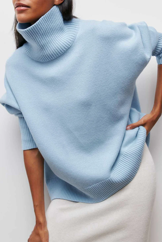 Sophie Jersey Oversized de Cuello Alto Cielo Despejado
