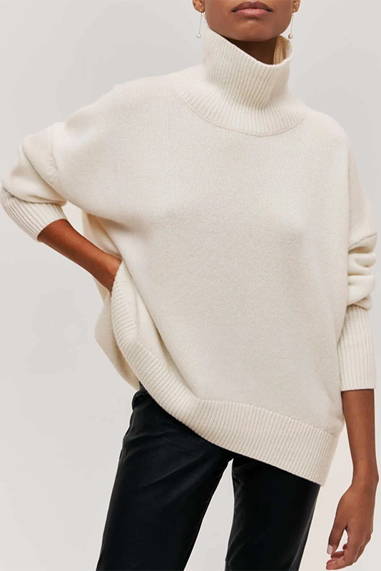 Sophie Jersey Oversized de Cuello Alto Cielo Despejado