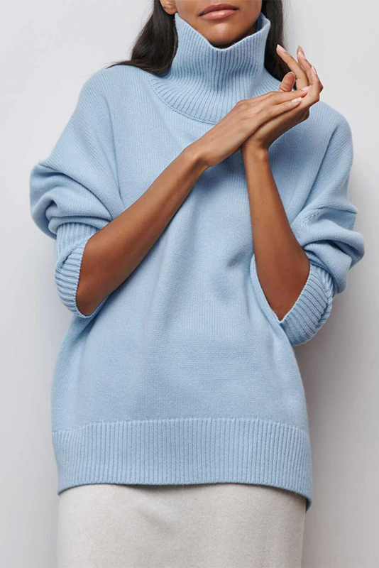 Sophie Jersey Oversized de Cuello Alto Cielo Despejado