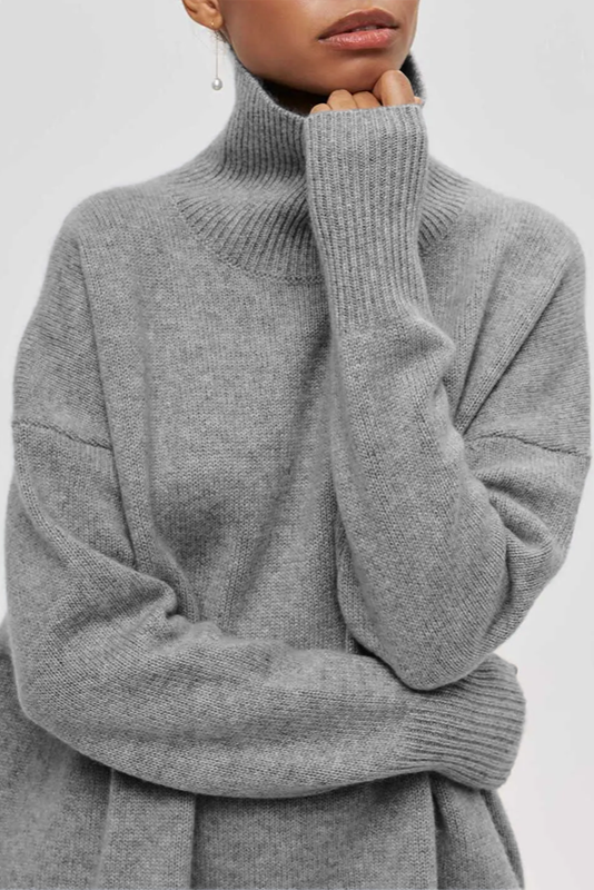 Sophie Jersey Oversized de Cuello Alto Cielo Despejado