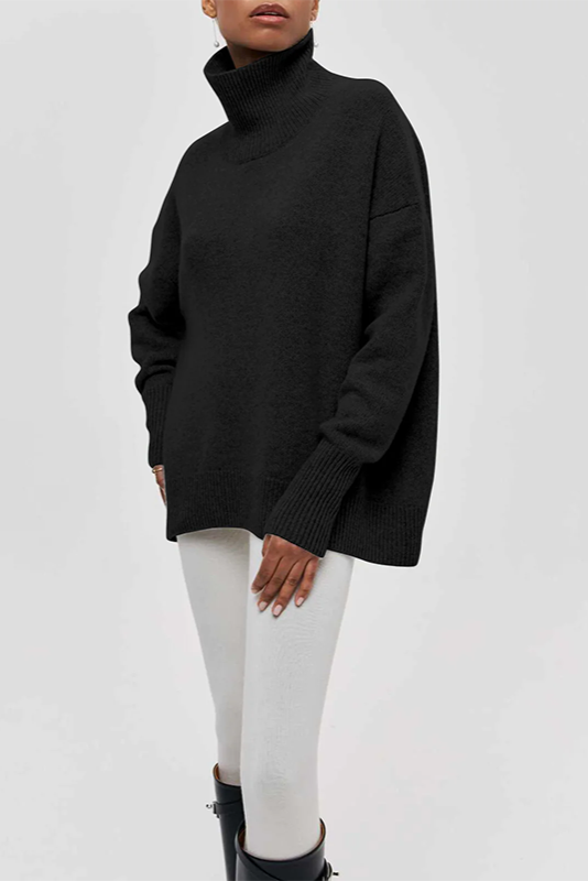 Sophie Jersey Oversized de Cuello Alto Cielo Despejado