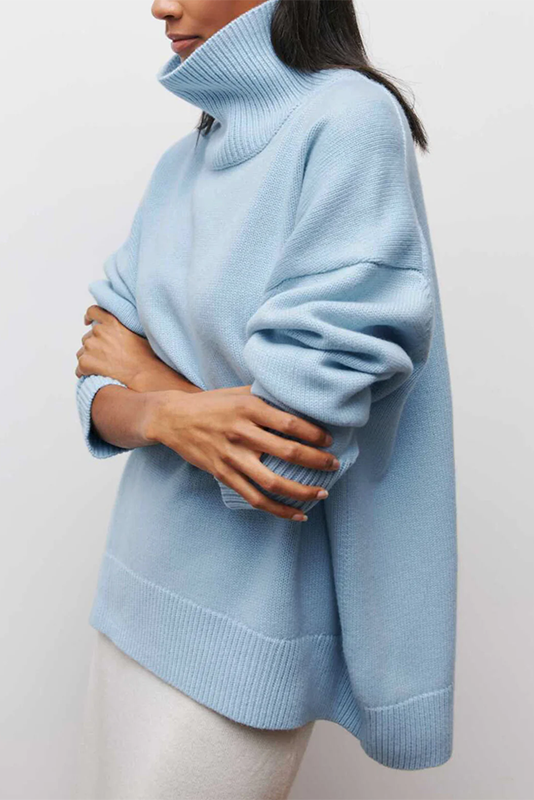 Sophie Jersey Oversized de Cuello Alto Cielo Despejado